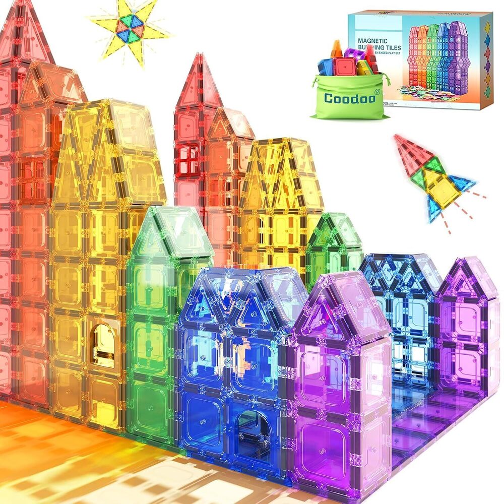 Magnetic Tiles Kids Toys STEM Magnet Toy for Toddler Magnetic Blocks